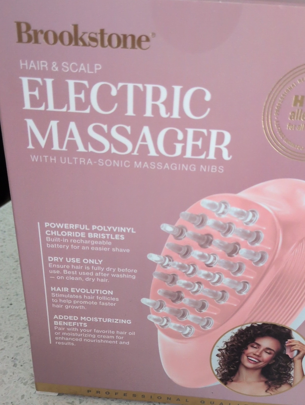Brookstone Electric Hair & Scalp Massager - Pink